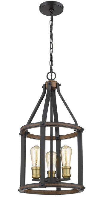 Z-Lite 472-3P-RM Three Light Pendant, Rustic Mahogany