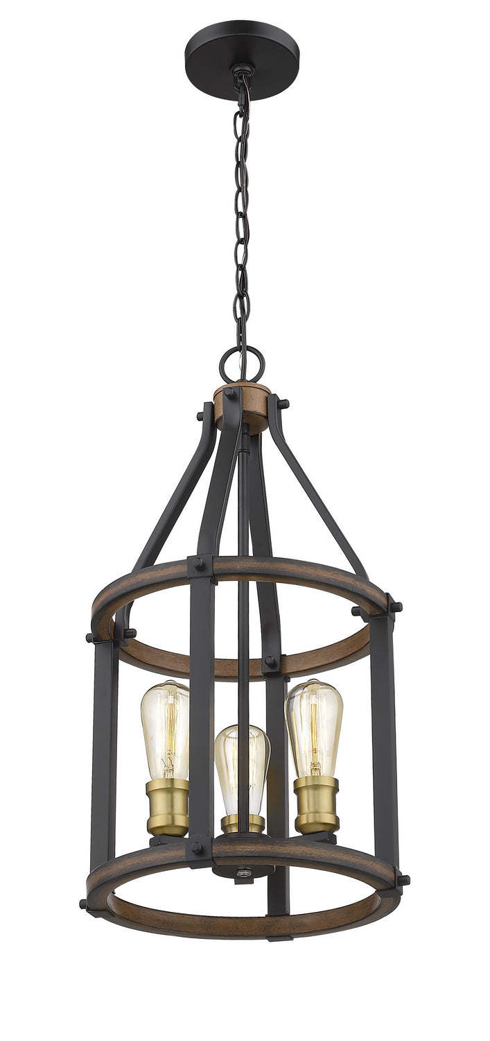 Z-Lite 472-3P-RM Three Light Pendant, Rustic Mahogany