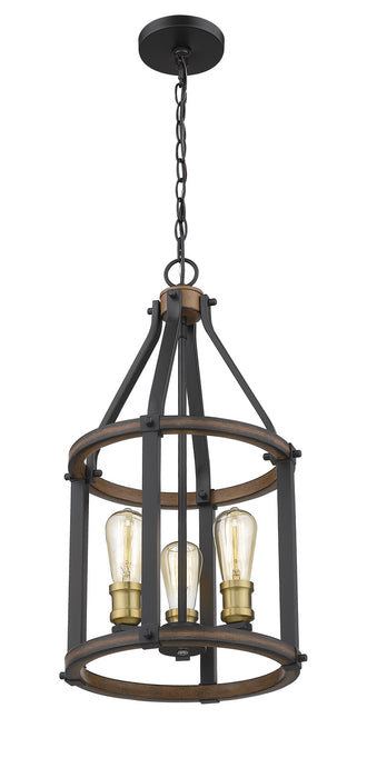 Z-Lite 472-3P-RM Three Light Pendant, Rustic Mahogany