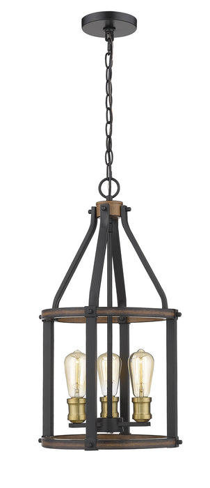 Z-Lite 472-3P-RM Three Light Pendant, Rustic Mahogany