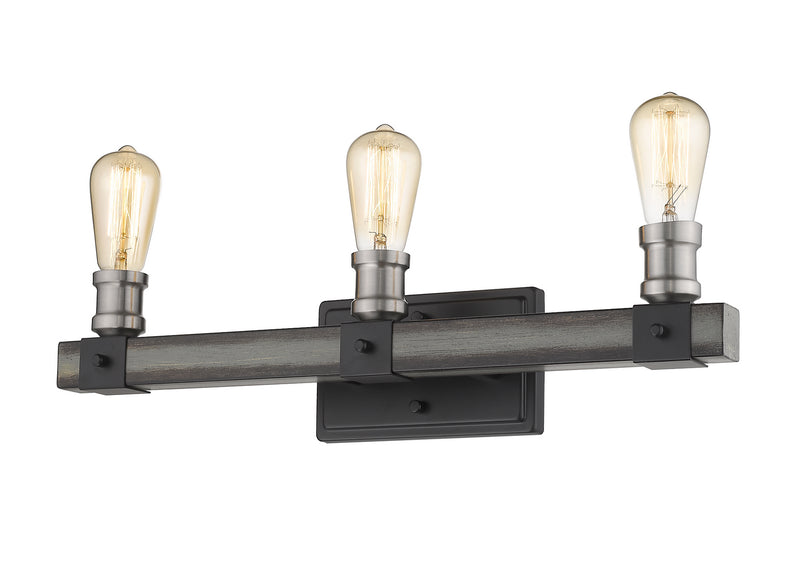 Z-Lite 472-3V-ABB Three Light Vanity, Ashen Barnboard