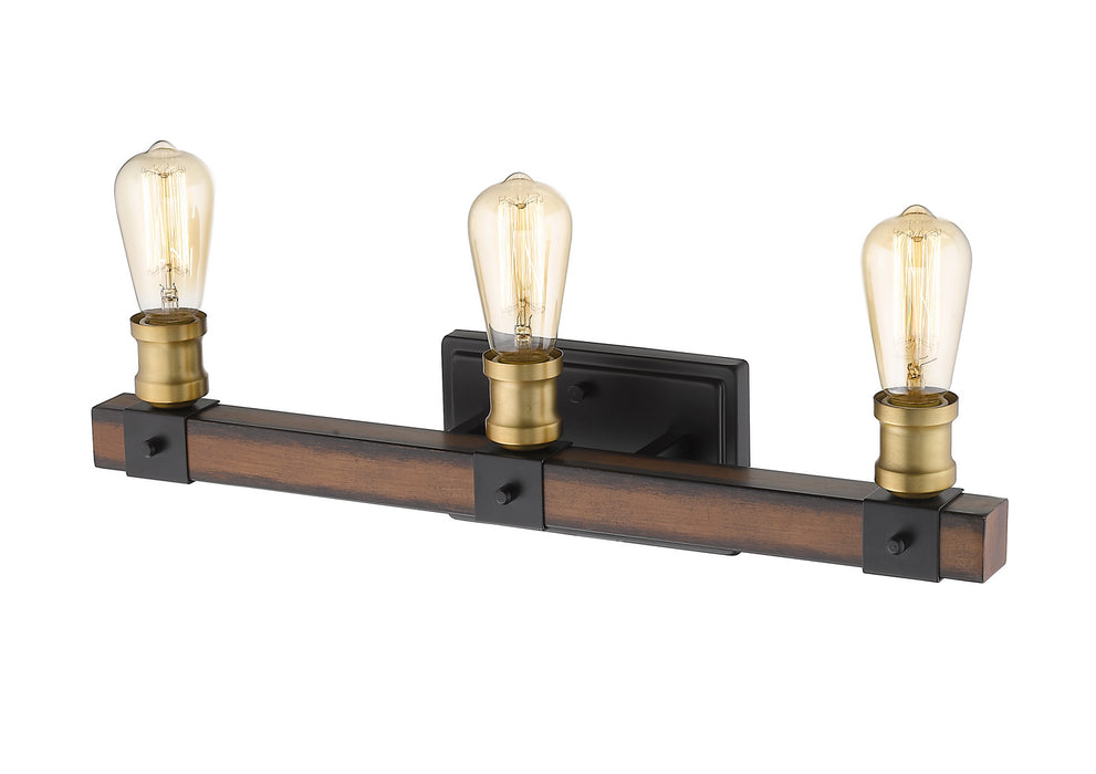 Z-Lite 472-3V-RM Three Light Vanity, Rustic Mahogany