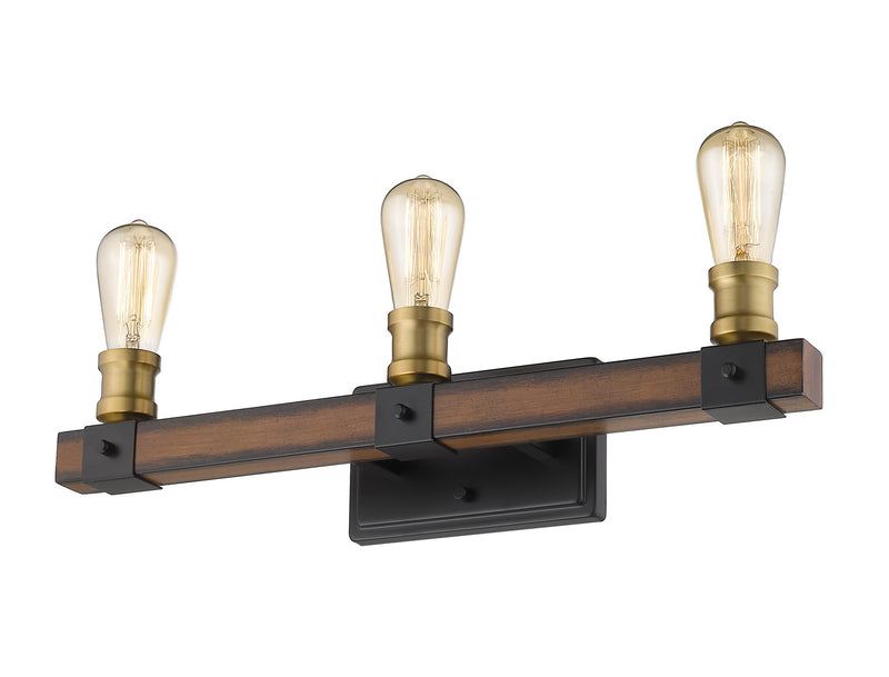 Z-Lite 472-3V-RM Three Light Vanity, Rustic Mahogany
