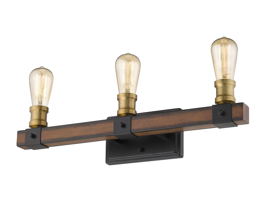 Z-Lite 472-3V-RM Three Light Vanity, Rustic Mahogany