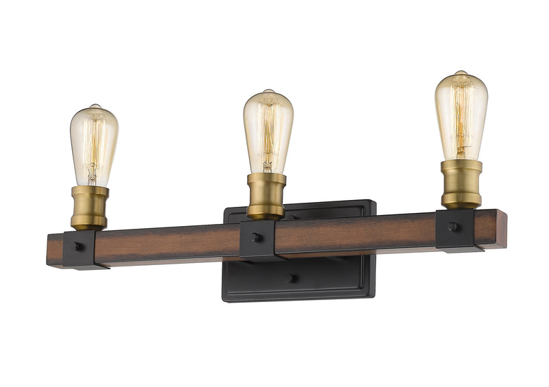 Z-Lite 472-3V-RM Three Light Vanity, Rustic Mahogany