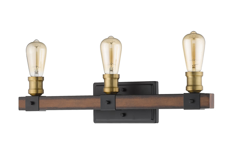 Z-Lite 472-3V-RM Three Light Vanity, Rustic Mahogany