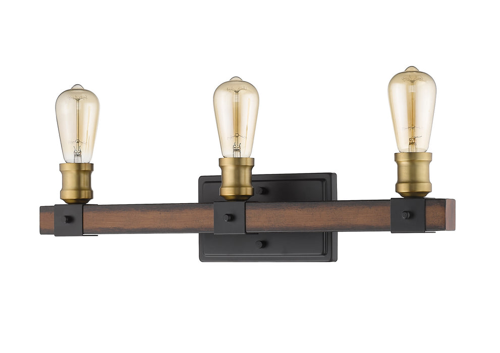 Z-Lite 472-3V-RM Three Light Vanity, Rustic Mahogany