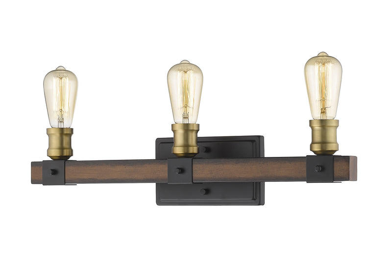 Z-Lite 472-3V-RM Three Light Vanity, Rustic Mahogany