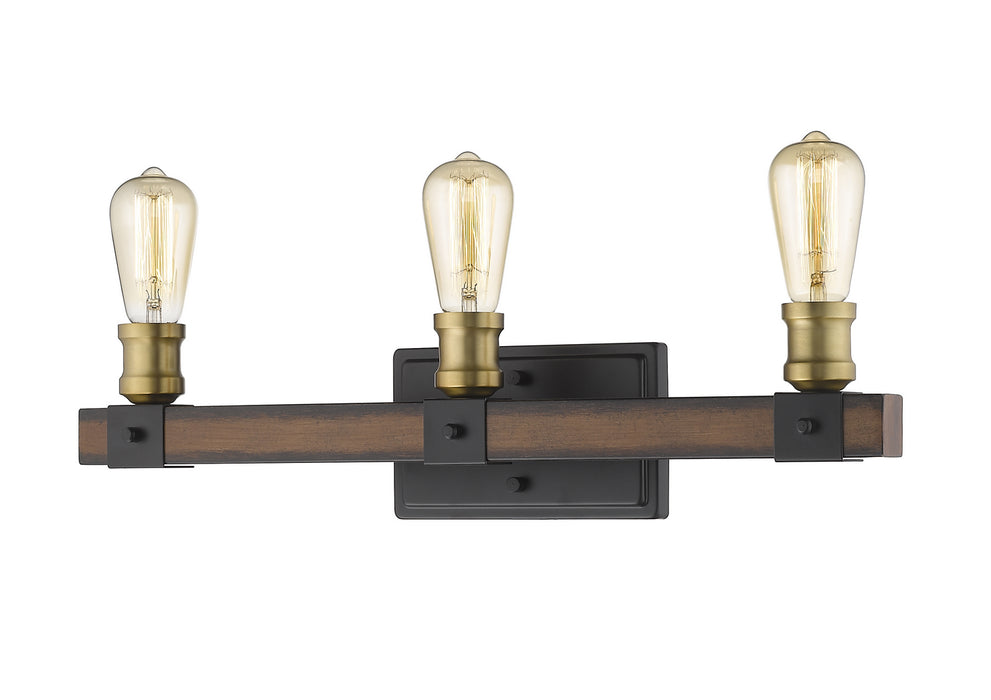 Z-Lite 472-3V-RM Three Light Vanity, Rustic Mahogany