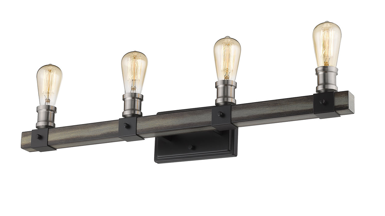 Z-Lite 472-4V-ABB Four Light Vanity, Ashen Barnboard