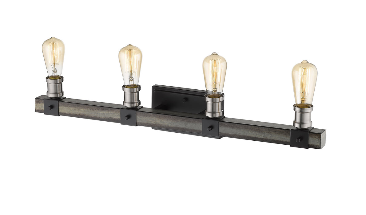 Z-Lite 472-4V-ABB Four Light Vanity, Ashen Barnboard