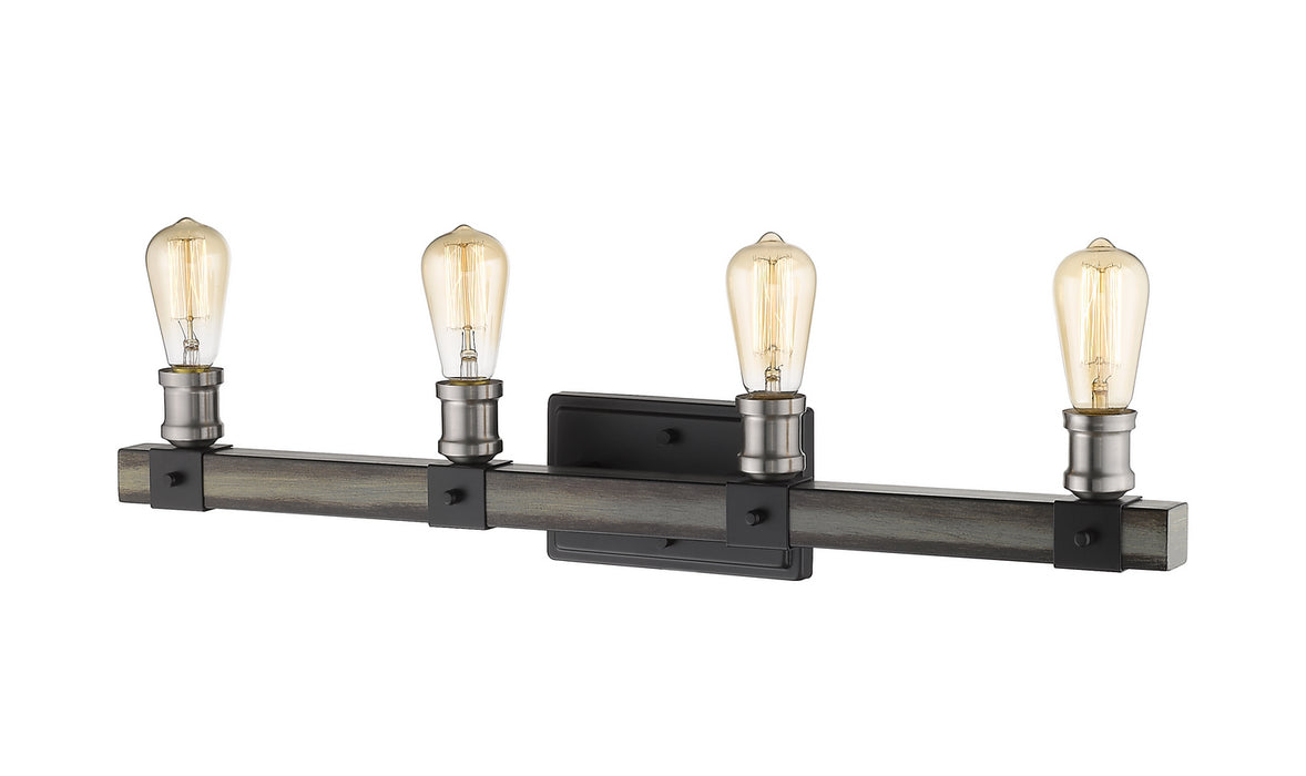 Z-Lite 472-4V-ABB Four Light Vanity, Ashen Barnboard