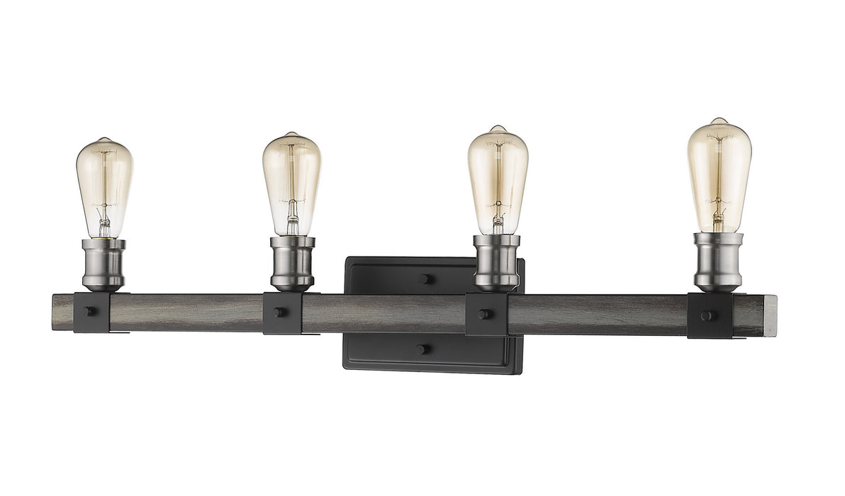 Z-Lite 472-4V-ABB Four Light Vanity, Ashen Barnboard