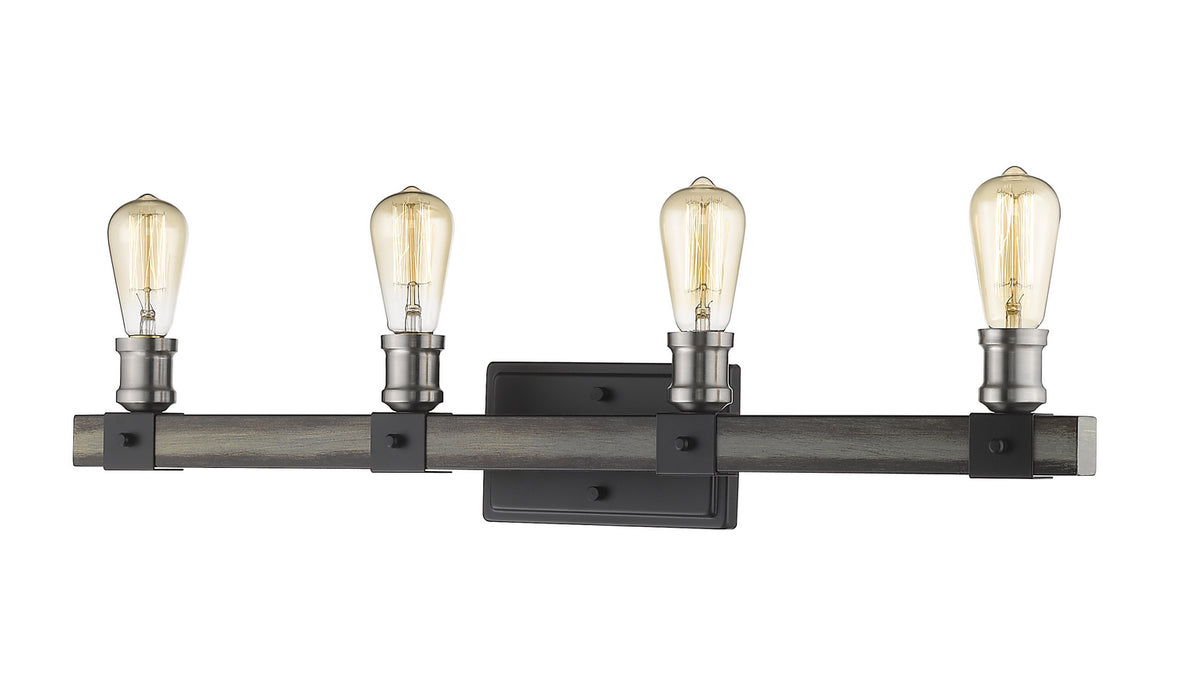 Z-Lite 472-4V-ABB Four Light Vanity, Ashen Barnboard