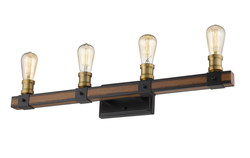 Z-Lite 472-4V-RM Four Light Vanity, Rustic Mahogany