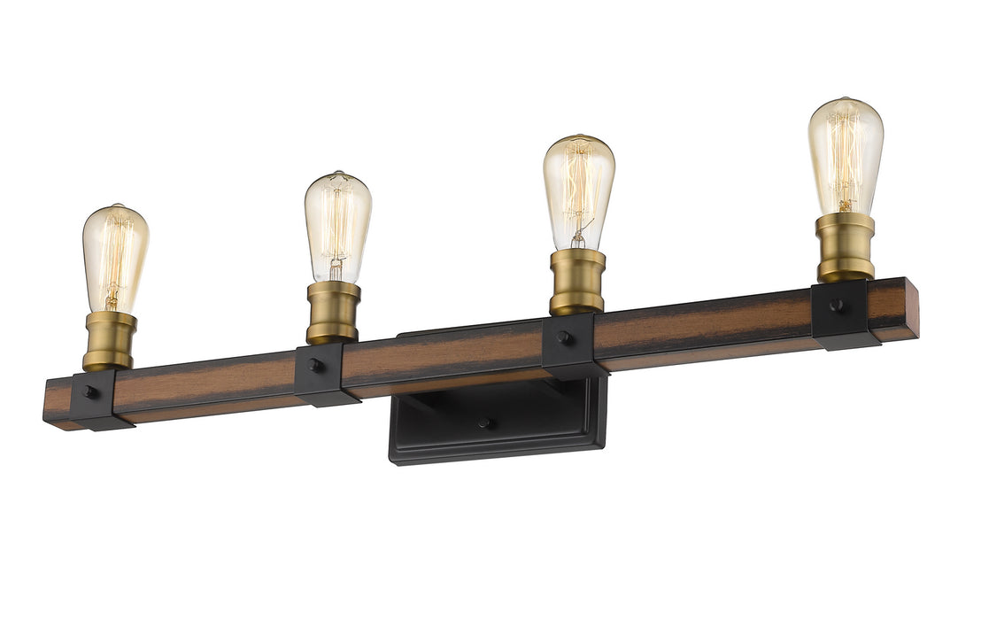 Z-Lite 472-4V-RM Four Light Vanity, Rustic Mahogany
