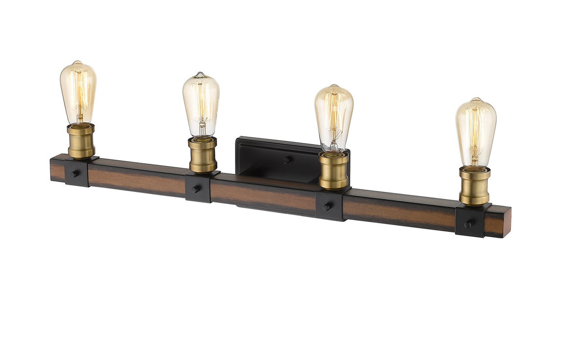 Z-Lite 472-4V-RM Four Light Vanity, Rustic Mahogany