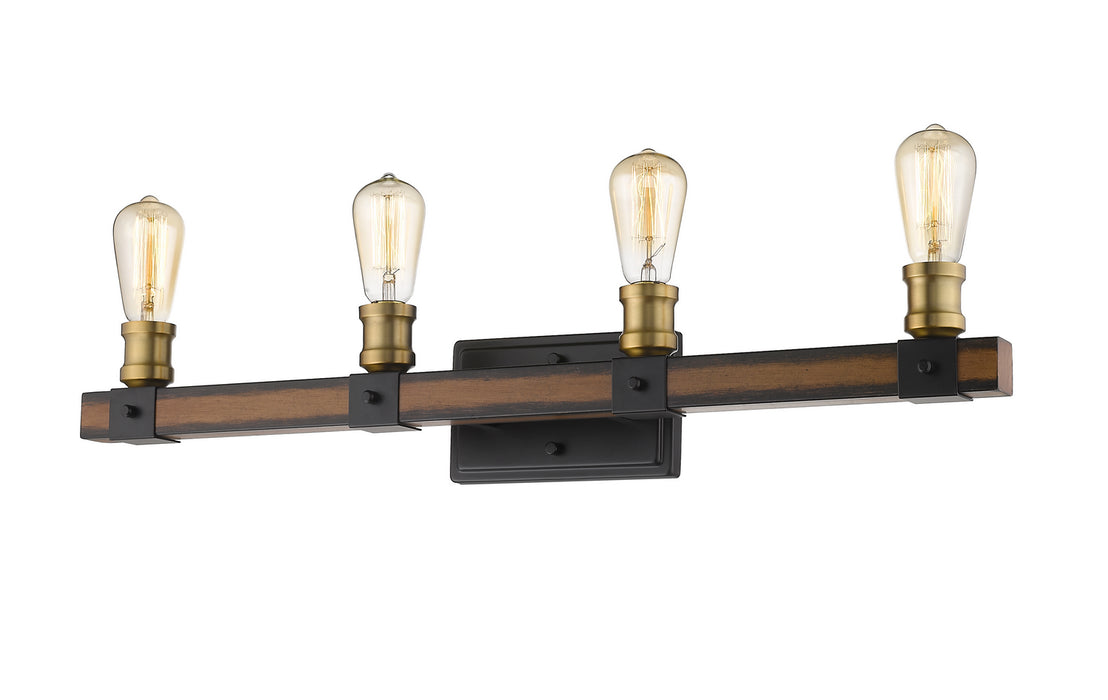 Z-Lite 472-4V-RM Four Light Vanity, Rustic Mahogany
