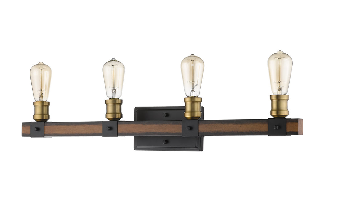 Z-Lite 472-4V-RM Four Light Vanity, Rustic Mahogany