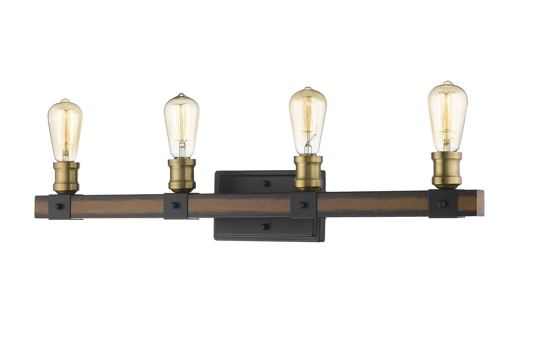 Z-Lite 472-4V-RM Four Light Vanity, Rustic Mahogany