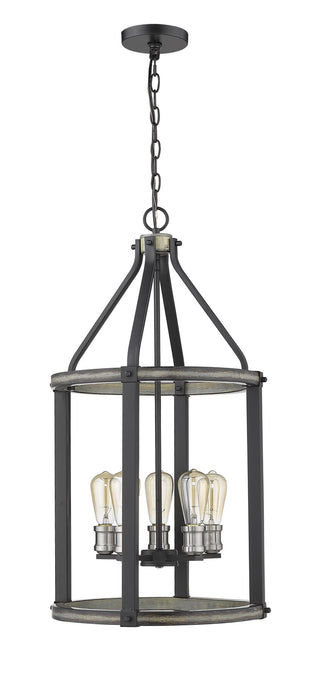 Z-Lite 472-5P-ABB Five Light Chandelier, Ashen Barnboard