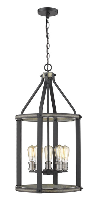 Z-Lite 472-5P-ABB Five Light Chandelier, Ashen Barnboard