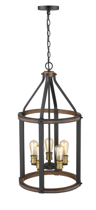 Z-Lite 472-5P-RM Five Light Chandelier, Rustic Mahogany