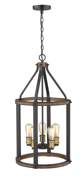 Z-Lite 472-5P-RM Five Light Chandelier, Rustic Mahogany