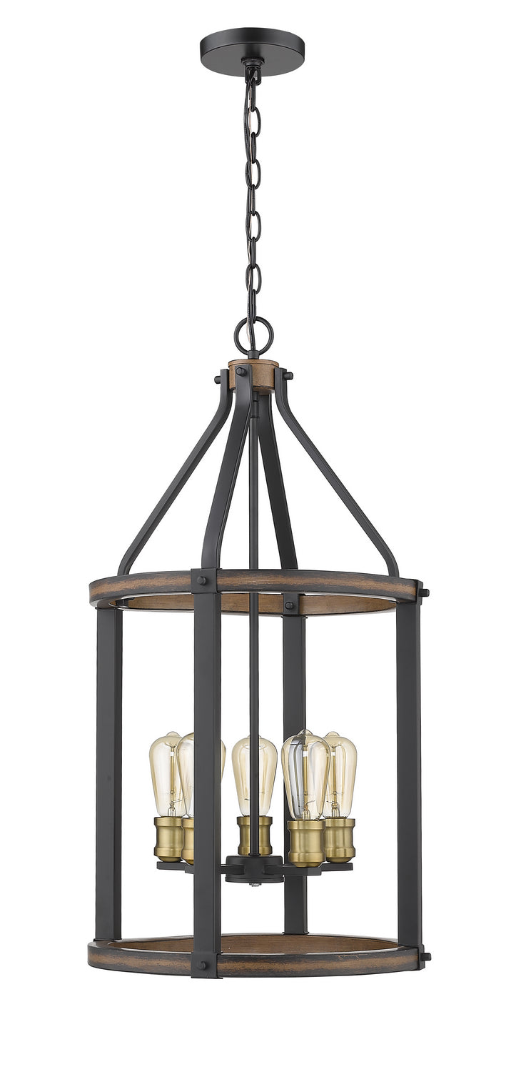 Z-Lite 472-5P-RM Five Light Chandelier, Rustic Mahogany