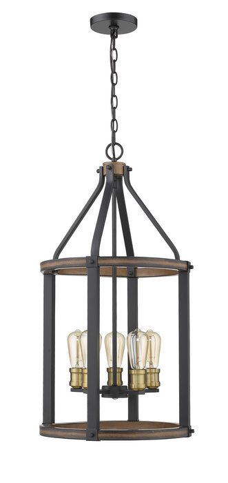 Z-Lite 472-5P-RM Five Light Chandelier, Rustic Mahogany