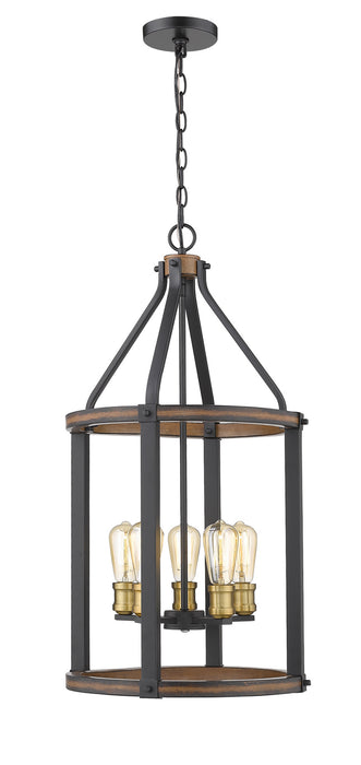 Z-Lite 472-5P-RM Five Light Chandelier, Rustic Mahogany