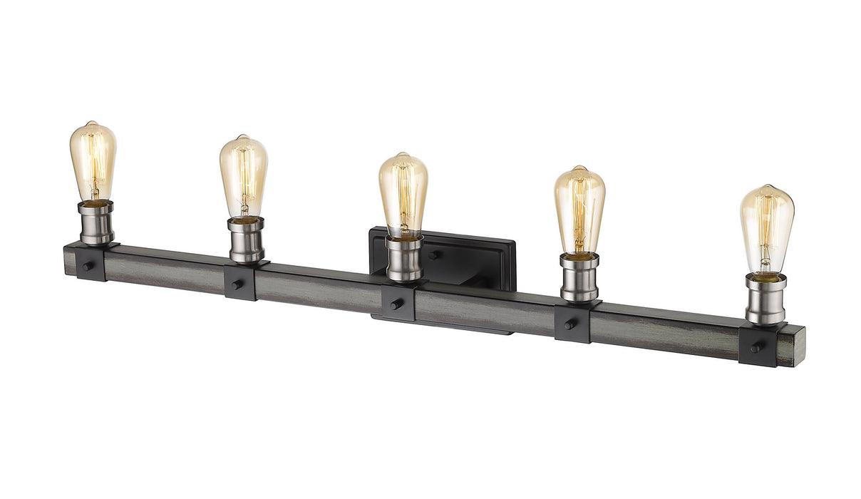 Z-Lite 472-5V-ABB Five Light Vanity, Ashen Barnboard