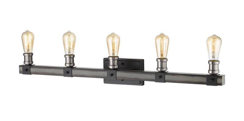 Z-Lite 472-5V-ABB Five Light Vanity, Ashen Barnboard