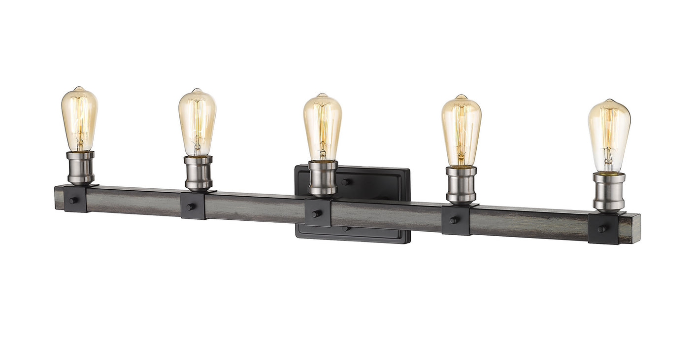 Z-Lite 472-5V-ABB Five Light Vanity, Ashen Barnboard