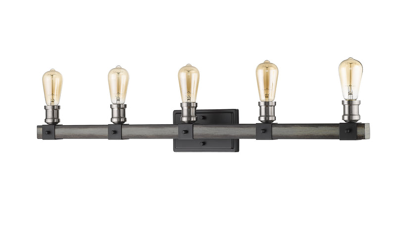 Z-Lite 472-5V-ABB Five Light Vanity, Ashen Barnboard