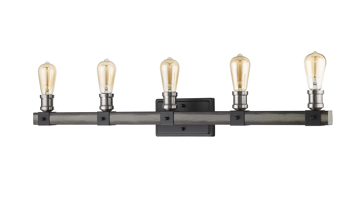Z-Lite 472-5V-ABB Five Light Vanity, Ashen Barnboard