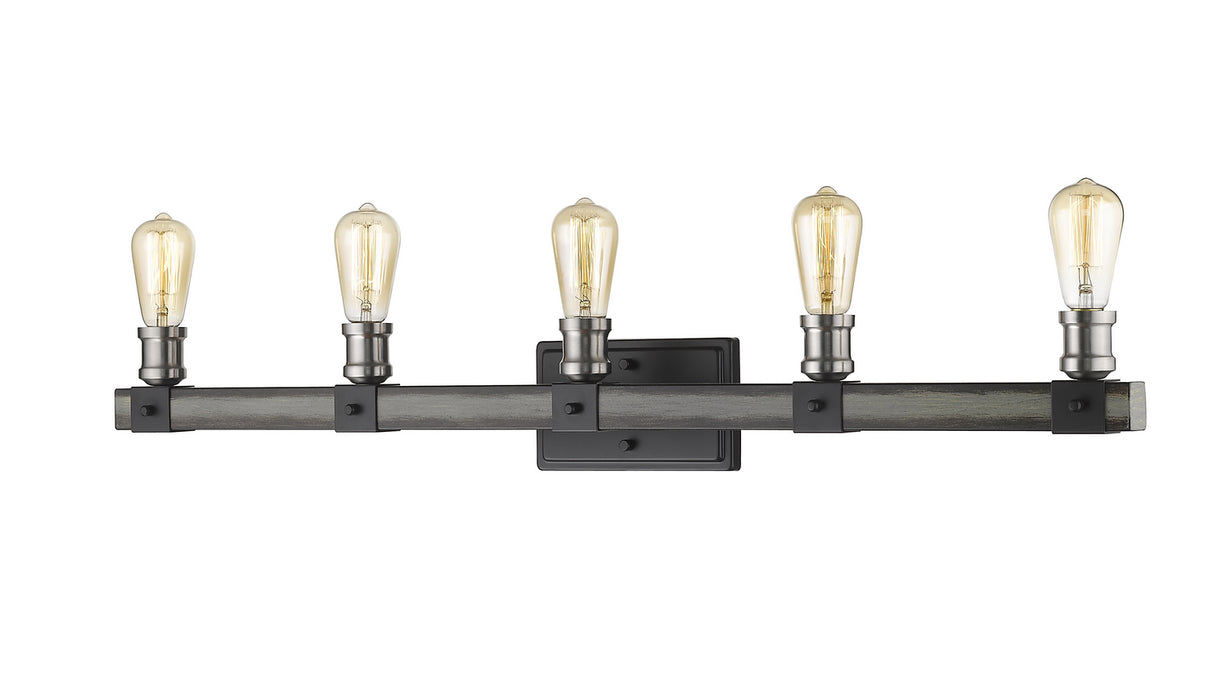Z-Lite 472-5V-ABB Five Light Vanity, Ashen Barnboard