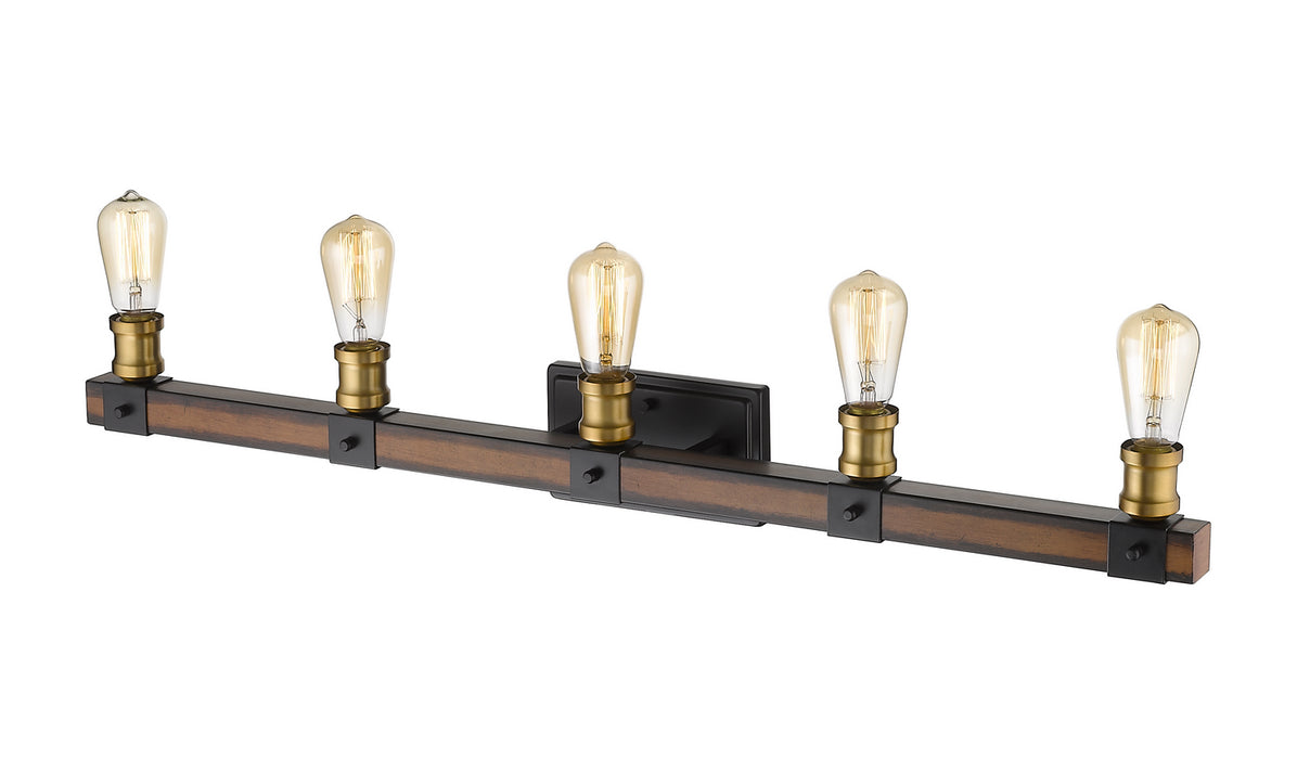Z-Lite 472-5V-RM Five Light Vanity, Rustic Mahogany
