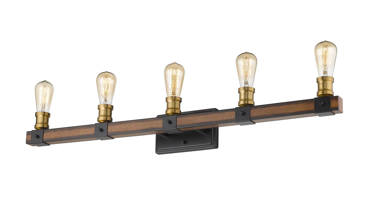 Z-Lite 472-5V-RM Five Light Vanity, Rustic Mahogany