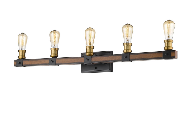 Z-Lite 472-5V-RM Five Light Vanity, Rustic Mahogany