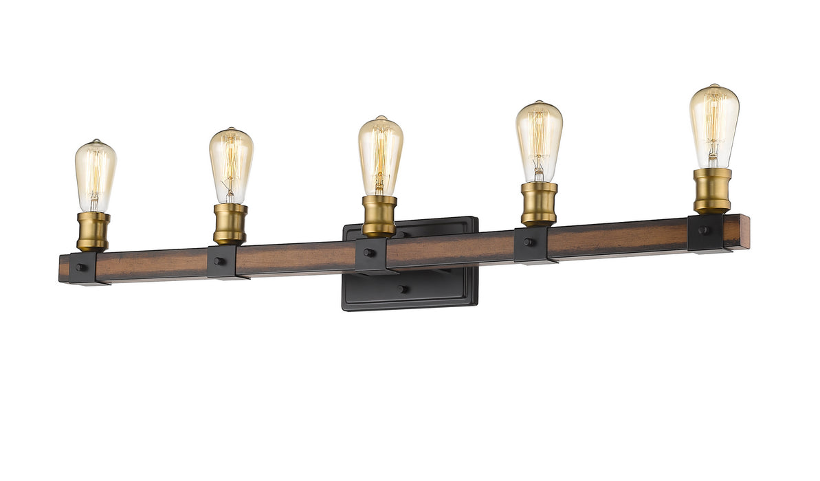 Z-Lite 472-5V-RM Five Light Vanity, Rustic Mahogany