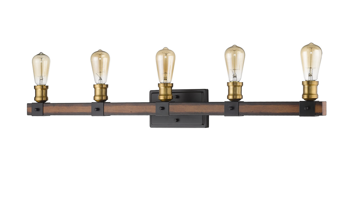 Z-Lite 472-5V-RM Five Light Vanity, Rustic Mahogany