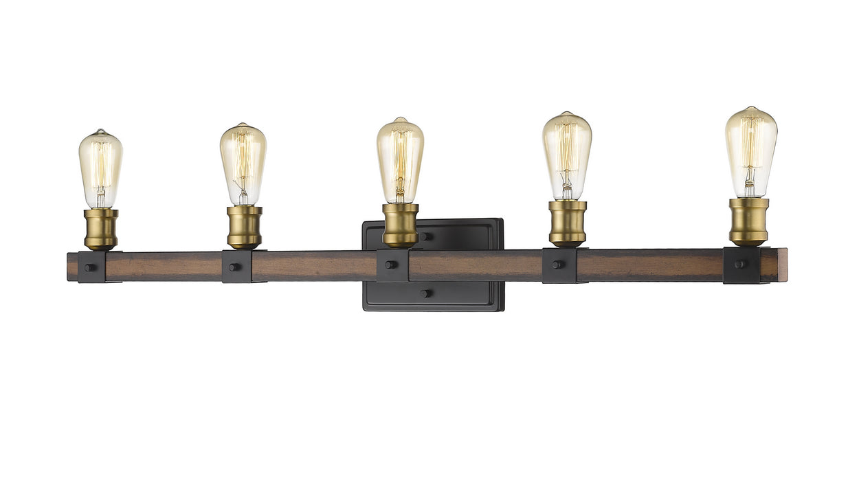 Z-Lite 472-5V-RM Five Light Vanity, Rustic Mahogany