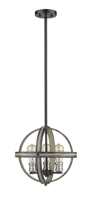 Z-Lite 472B14-ABB Three Light Pendant, Ashen Barnboard