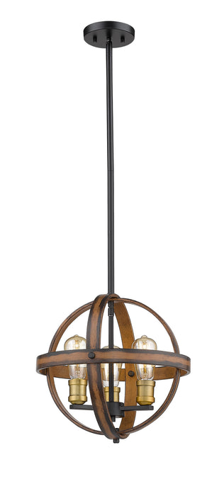 Z-Lite 472B14-RM Three Light Pendant, Rustic Mahogany