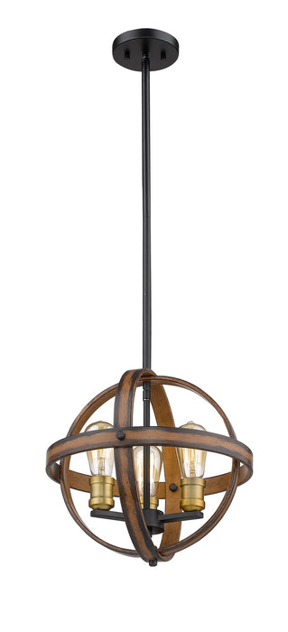 Z-Lite 472B14-RM Three Light Pendant, Rustic Mahogany