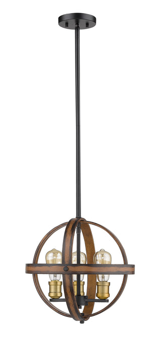 Z-Lite 472B14-RM Three Light Pendant, Rustic Mahogany