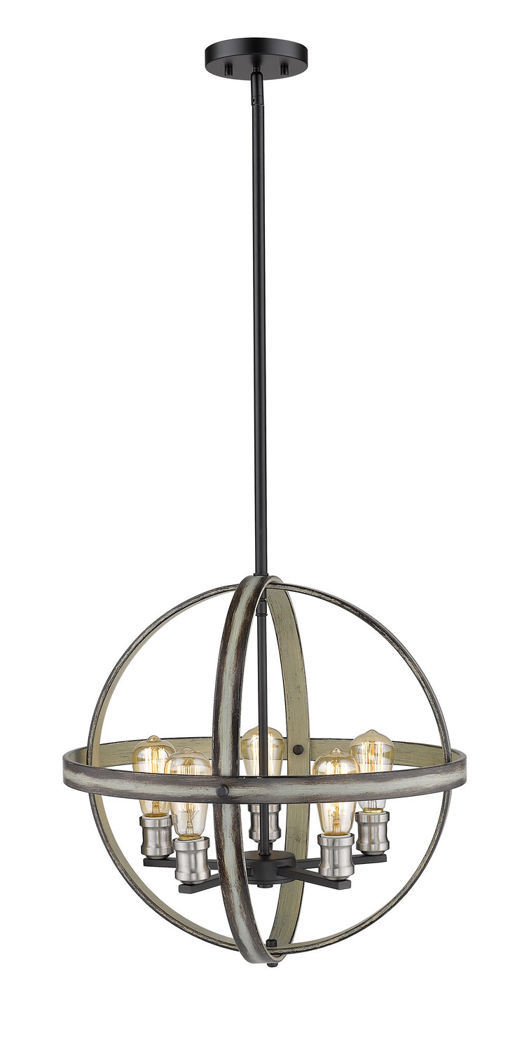 Z-Lite 472B20-ABB Five Light Chandelier, Ashen Barnboard