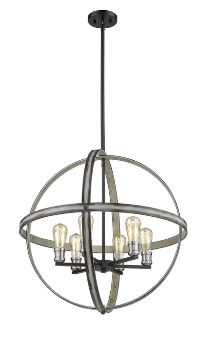 Z-Lite 472B26-ABB Six Light Chandelier, Ashen Barnboard