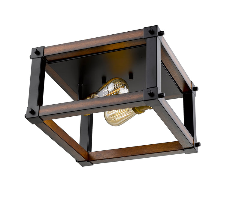 Z-Lite 472F2S-RM Two Light Flush Mount, Rustic Mahogany